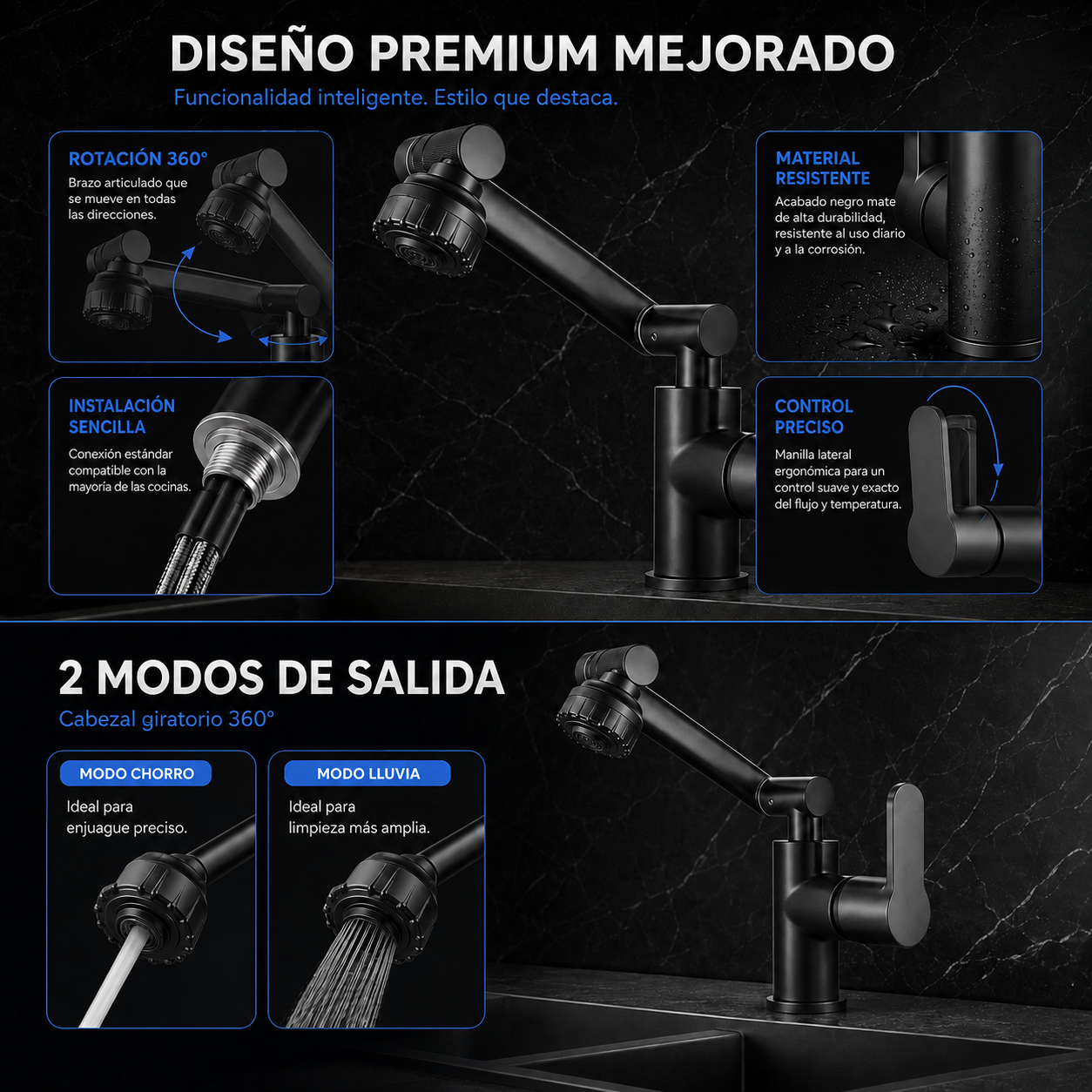 AquaFlex™360 | El grifo que transforma tu cocina en segundos